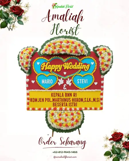 Papan Bunga Pernikahan Kacang Pedang